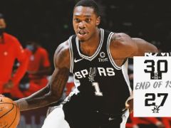 NBA常規(guī)賽：首節(jié)戰(zhàn)罷，火箭30-27領(lǐng)先馬刺