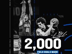 魔术前锋阿龙-戈登生涯投篮命中数突破2000