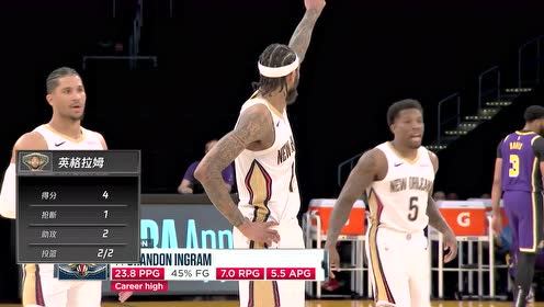 【NBA集錦】面對(duì)舊主手感無(wú)敵 英格拉姆干拔跳投打進(jìn)2+1