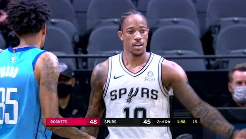 【NBA集錦】頂開(kāi)防守強(qiáng)行上籃 德羅贊上反籃打成2+1