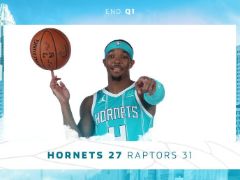 NBA常规赛：首节战罢，猛龙31-27领先黄蜂