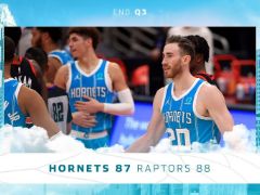 NBA常规赛：三节战罢，猛龙88-87领先黄蜂