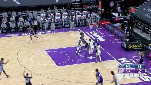 【NBA集锦】国王上场二连击 连续射篮击落鹈鹕
