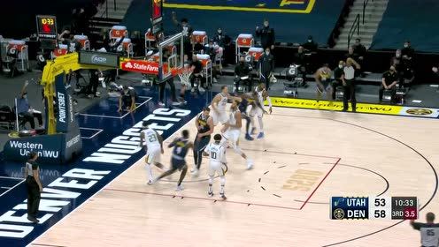 【NBA集锦】约基奇单手持球戏耍爵士一众防守 哈里斯接球就扔三分入网