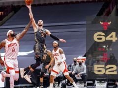 NBA常規(guī)賽：半場戰(zhàn)罷，公牛64-52領先火箭