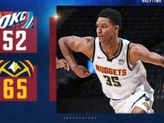 $NBA常规赛:约基奇半场19+8+2,掘金65-52领先雷霆