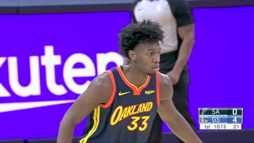 【NBA集锦】库里击地助攻秀翻天 怀斯曼滞空挑篮