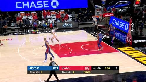 【NBA集锦】活塞断电了?特雷杨联手科林斯抓住空位抡锤重扣