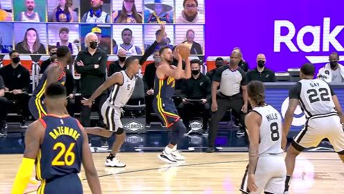 【NBA集锦】库里太皮了！三分投进倒地也要完成庆祝动作