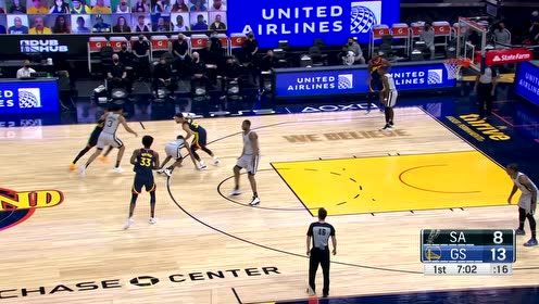 【NBA集锦】穆雷抢断库里完成单臂暴扣 反击中再射三分远投