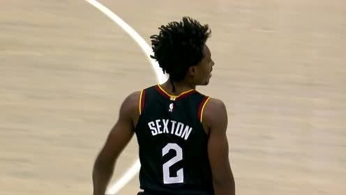 【NBA集锦】塞克斯顿直面两大防守 空中离谱拉杆打进1.4秒压哨