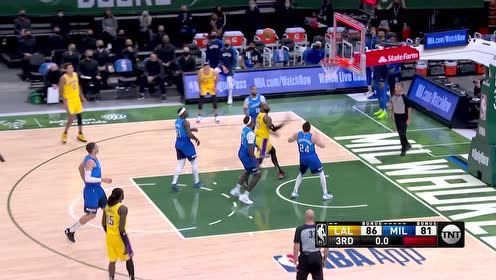 【NBA集锦】詹姆斯领衔强硬内线防守 洛佩兹连吃两帽耻辱结束第三节