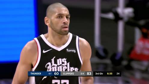 【NBA集锦】轻巧灵动 罗比穿越莱昂纳德防守双手飞扣