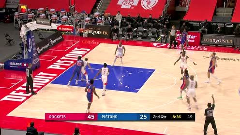 【NBA集锦】格里芬罗斯引领活塞进攻 无奈火箭反击过于犀利