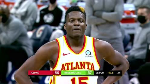 【NBA集錦】老鷹vs森林狼第二節(jié)中文回放