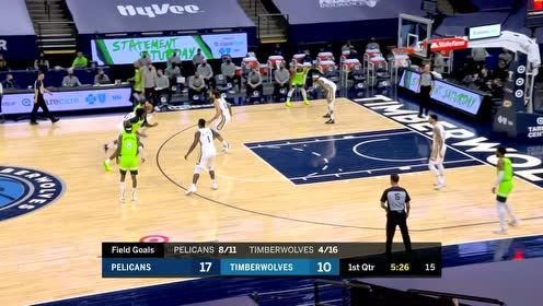 【NBA集锦】卢比奥信手一抛 助里德空接隔扣鲍尔