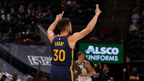 【NBA集锦】这才是真大腿!库里超越米勒升至NBA三分榜历史第二