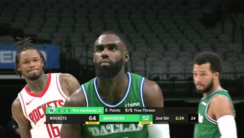 【NBA录像回放 原声】NBA常规赛：火箭vs独行侠第2节 英文原声回放