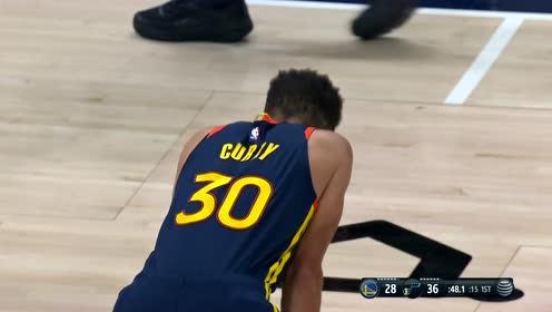 【NBA集锦】难度爆表!库里连续虚晃倚着戈贝尔强行命中