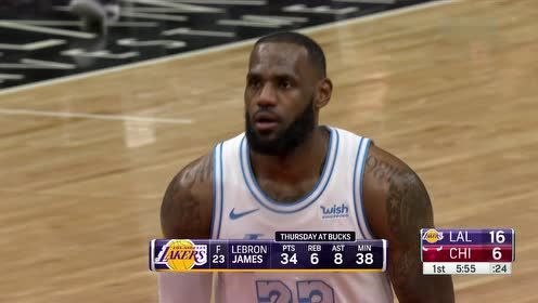 【NBA集錦】湖人vs公牛第1節(jié)英文原聲回放