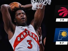 NBA常规赛：阿奴诺比30+8，猛龙力克步行者
