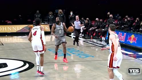 【NBA集錦】發(fā)起狠來擋不住 哈登胯下接變向打板上籃2+1