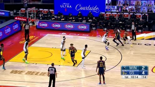【NBA集錦】大手一揮送炮彈 庫(kù)里神機(jī)妙傳助飛格林打進(jìn)2+1