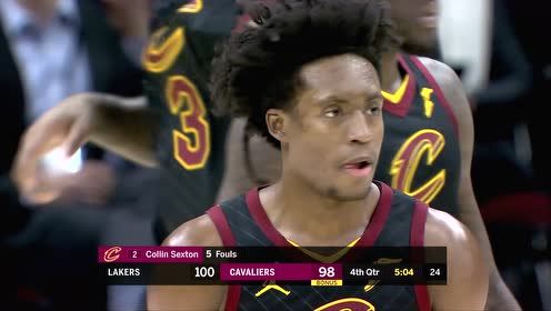【NBA集锦】老詹太倒霉了！赛克斯顿挥手打到詹姆斯