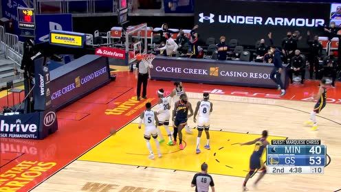 【NBA集錦】庫(kù)里經(jīng)典馬拉松繞掩護(hù) 手起刀落三分入網(wǎng)