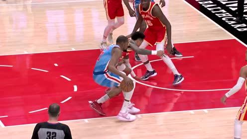 【NBA集錦】復(fù)刻喬丹經(jīng)典晃倒對(duì)手 杜蘭特急?；乩瓰t灑跳投