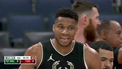 【NBA集錦】重型坦克出擊！字母哥頂飛西亞卡姆打成2+1