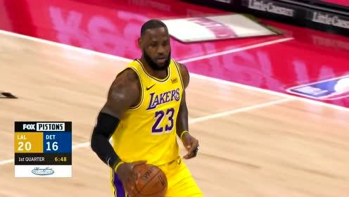 【NBA集锦】这样的詹姆斯不可阻挡!半场三分5中4爆砍20分进攻太无解