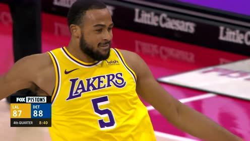 【NBA集锦】詹姆斯抢断后送精准长传 助塔克飙进追身三分