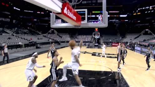 【NBA集锦】穆雷假动作晃晕马刺众将 随后面对空篮轻松灌筐得手