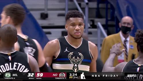 【NBA集錦】螳螂捕蟬黃雀在后 字母哥張開臂展飛天大帽教小布做人