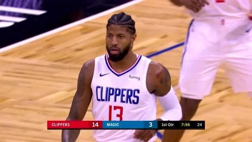 【NBA集锦】保罗乔治偷天换日 伊巴卡篮下双手暴扣