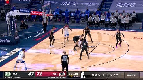 【NBA集錦】投的跟訓(xùn)練一樣！鮑爾底角同位置連進(jìn)兩記三分打停比賽