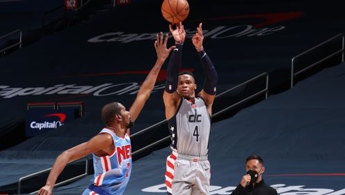【NBA集锦】奇才vs篮网最后2分钟发生了啥？ 哈里斯致命失误威少比尔逆天翻盘