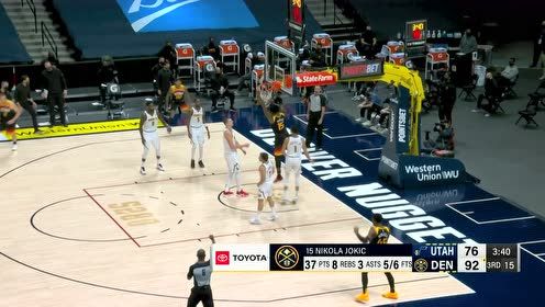 【NBA集錦】爵士117-128掘金 約基奇47+11+5平紀(jì)錄掘金力克聯(lián)盟第一