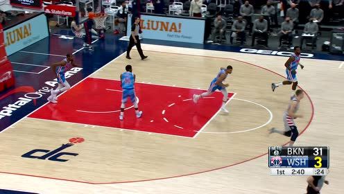 【NBA集锦】逼得威少开始投三分 威少命中奇才本场第一记三分