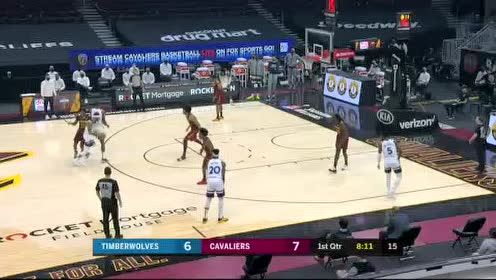 【NBA集锦】森林狼vs骑士第1节英文原声回放