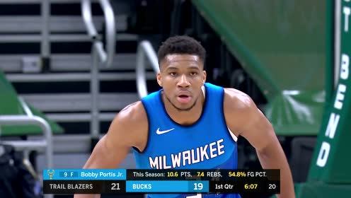 【NBA集錦】米德爾頓聯(lián)手字母哥擊鼓傳花 波蒂斯底角發(fā)威三分開炮