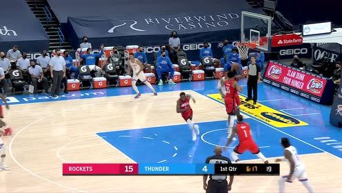 【NBA集錦】伍德暴扣奧拉迪波三分 火箭打出一波21-4高潮