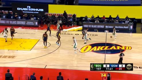 【NBA集锦】库里开场手感滚烫飙中三分 沃克回敬中投2分