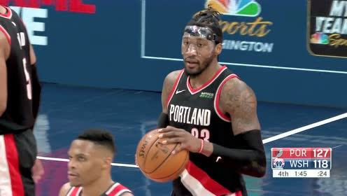 【NBA集錦】有仇當(dāng)場就報 利拉德甩開韋少劈扣八村壘