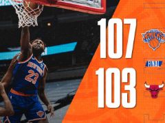 NBA常规赛：兰德尔27+6+6，尼克斯107-103击败公牛