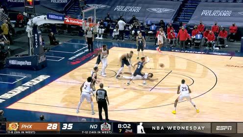 【NBA集錦】這是什么神仙操作 約翰遜突破背身勾手秀翻全場