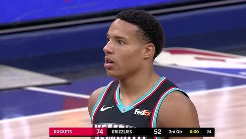【NBA录像回放 原声】NBA常规赛:火箭vs灰熊 第3节英文原声回放