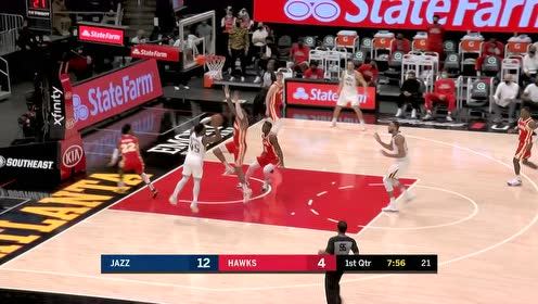 【NBA集錦】科林斯抓下前場籃板不貪功 手遞手卡佩拉雙手暴扣