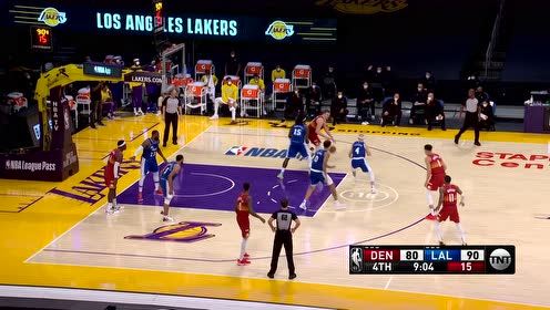 【NBA集锦】得分予取予求 詹姆斯弧顶发炮三分打懵掘金